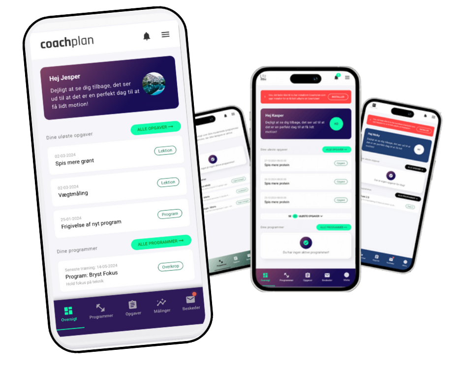 Coachplan branded klient-app til iOS og Android