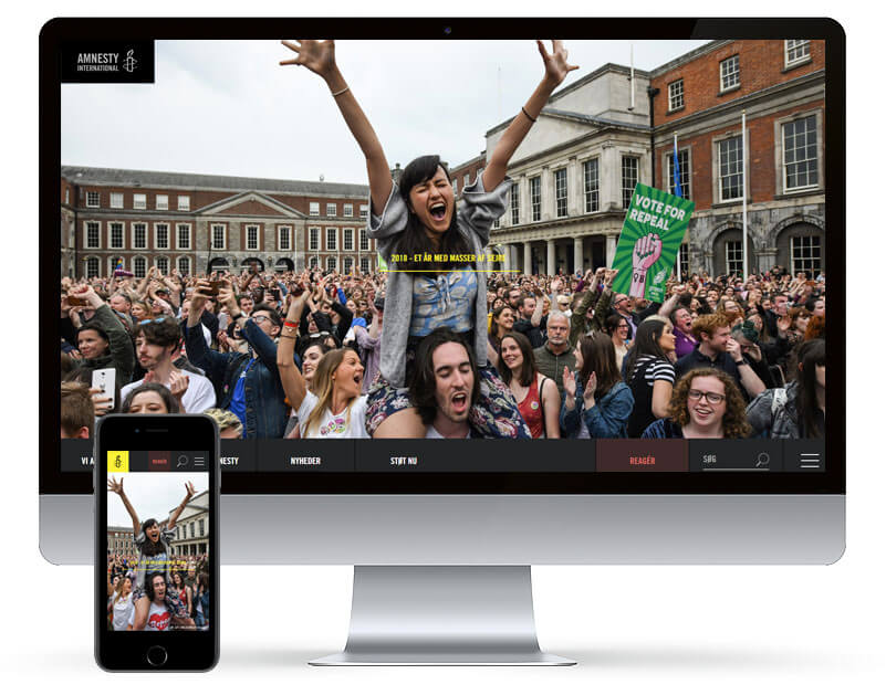 Screenshot fra Amnesty Danmark projekt