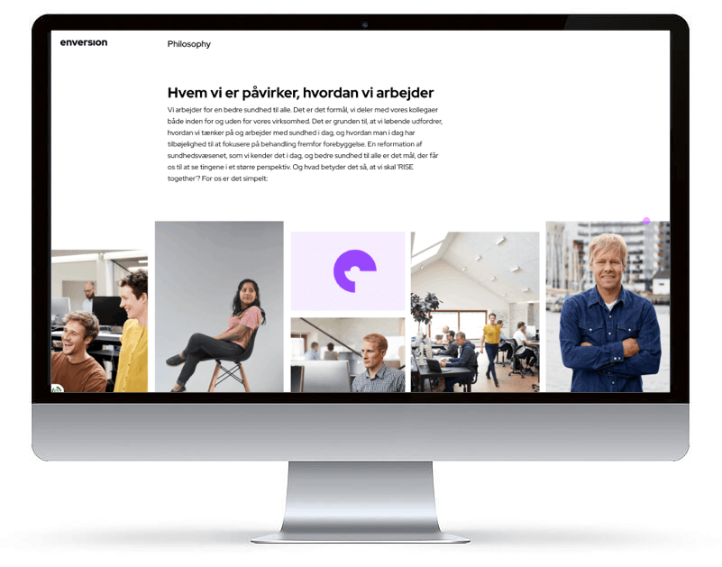 Screenshot fra Enversion — Brand Website projekt